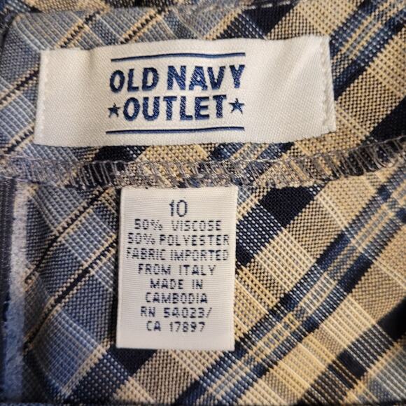NWT Old Navy Plaid Mini Skirt Size 10 Side Pockets Preppy Academia Italy Fabric - Picture 6 of 15